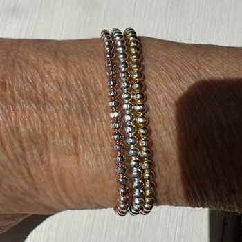 Three Sparkly Bracelets In Silver, Rose Gold And Gold Plated, 4 of 7