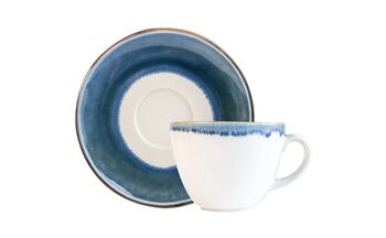 Blue Tea Cup With Saucer Porcelain, 4 of 9