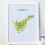 Map Of Tenerife Print, thumbnail 1 of 2