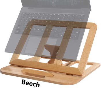 Adjustable Wooden Laptop Riser Stand, 8 of 12