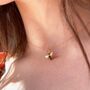 Tiny Gold Plated Enamel Bumblebee Pendant Necklace, thumbnail 2 of 5