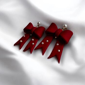 Statement Bow And Pearl Earrings, 2 of 5