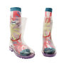 Squelch Transparent Wellies And Three Sock Set Spots, thumbnail 5 of 7