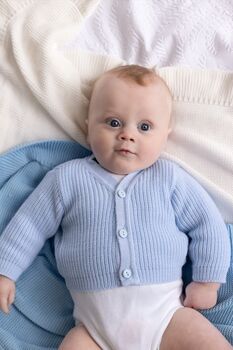 Valentines Heart Embroidered Personalised New Baby Cardigan, 8 of 12