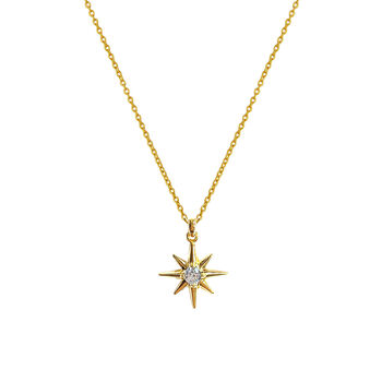 Christmas Wishes Star Necklace Gold, 3 of 7