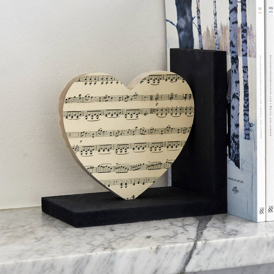 Music Lovers Heart Bookend Gift, 1 of 3