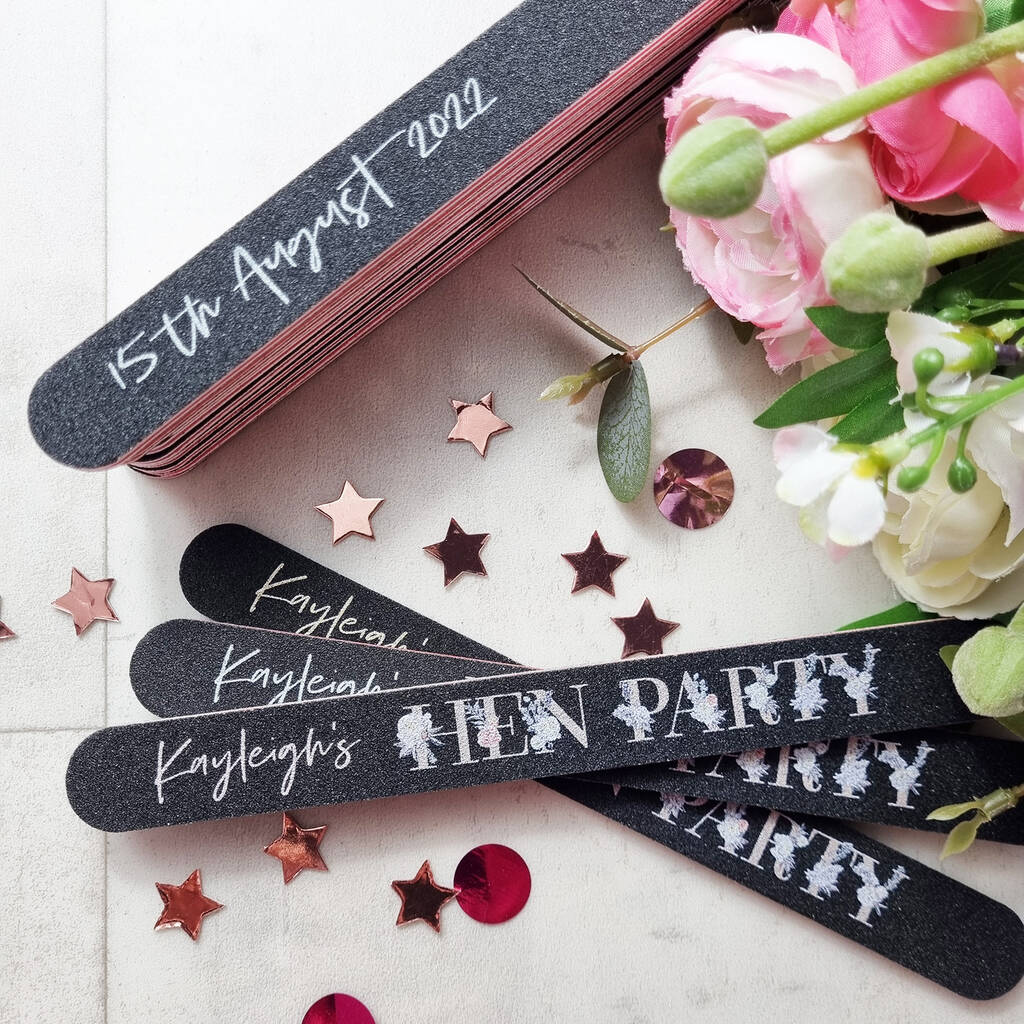10 Personalised Hen Party Nail Files, 1 of 5