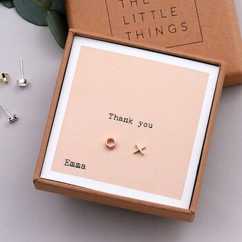 Gift Boxed 'Thank You' Kiss And Hug Earrings, 2 of 11