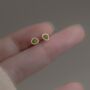 Sterling Silver Green Oval Stud Earrings, thumbnail 5 of 6