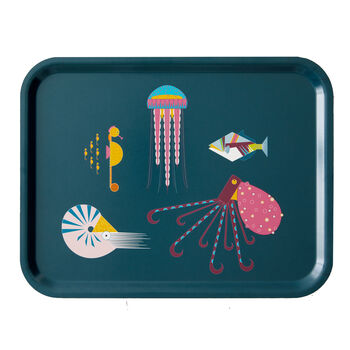 Sea Creatures Large Tray + Tea Towel Gift Set, 3 of 8
