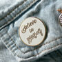 Believe In Yourself White And Gold Enamel Pin, thumbnail 1 of 8