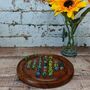 Wooden Retro Birthday Gift; Wooden Glass Small Marble Solitaire Board Games, thumbnail 4 of 6