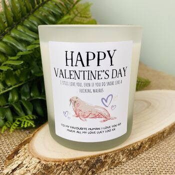 You Snore Like A Fucking Walrus Valentines Candle, 2 of 11