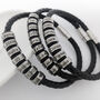 Mens Leather Bracelet With Personalised Rings, thumbnail 5 of 7