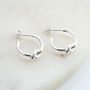 Sterling Silver Contemporary Knot Stud Hoop Earrings, thumbnail 3 of 4