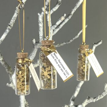 Tiny Gold Personalised Snowflakes Christmas Decoration, 11 of 12