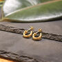 Bold Earrings For Women C Shaped 18ct Gold, thumbnail 4 of 5