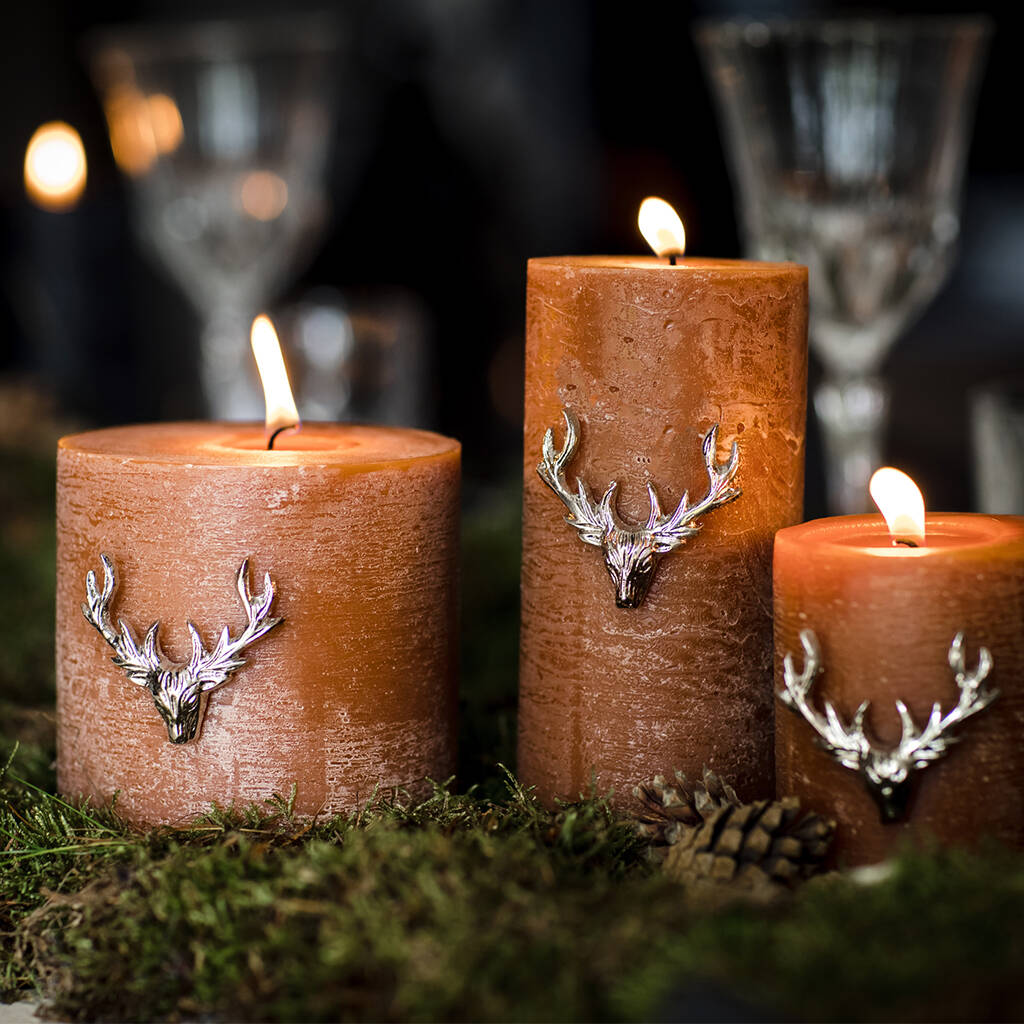 Set Of Three Small Stag Candle Pins, 1 of 3