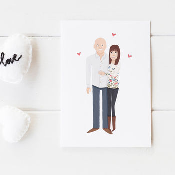 Hand Painted Personalised Couples Portrait, 3 of 3