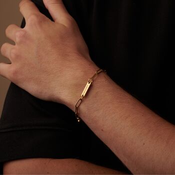Gold Engraved Paperclip Bracelet, 5 of 8