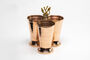 Handmade Copper Cutlery And Pencil Holder – Copper Desk Organizer, Golden Brass Handle Details, thumbnail 1 of 7