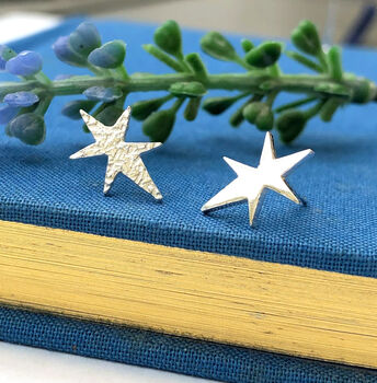 Mismatched Sterling Silver Northern Star Earrings, 6 of 9