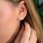 Gold Pearl Heart Studs, thumbnail 3 of 8