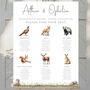 Woodland Wedding Animal Seating Plan, thumbnail 1 of 8