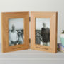 Personalised Solid Oak Double Photo Frame, thumbnail 1 of 6