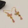 Pink Tourmaline Dangle Drop Earrings, thumbnail 2 of 4