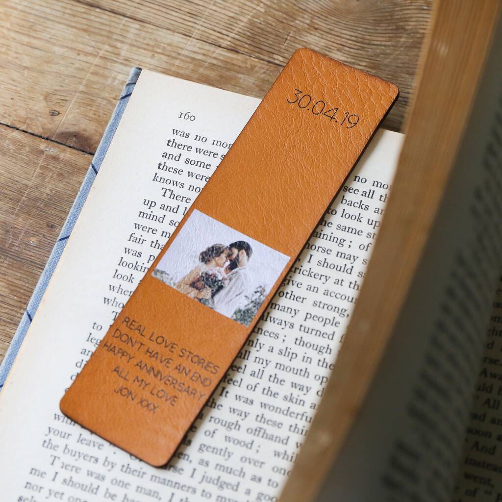 Personalised Anniversary Photo Leather Bookmark By Lisa Angel ...