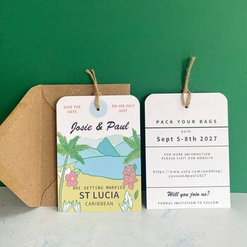 St Lucia Save The Date Luggage Tag, 6 of 8