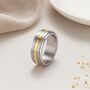 Men’s Personalised Stainless Steel Spinner Ring With Gold – 8mm, thumbnail 3 of 8