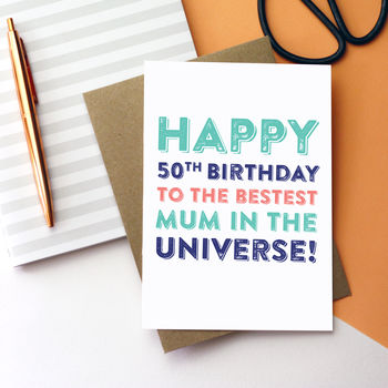 Happy Birthday Personalised Best Mum Universe Card, 4 of 4
