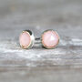 Pink Opal Stud Earrings Silver Or Gold, thumbnail 4 of 11