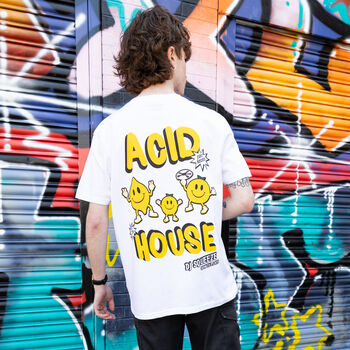 Acid House Unisex Old School Rave T Shirt In White, 3 of 6