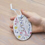 Birth Flower Easter Egg Shaped Decoration, thumbnail 1 of 2