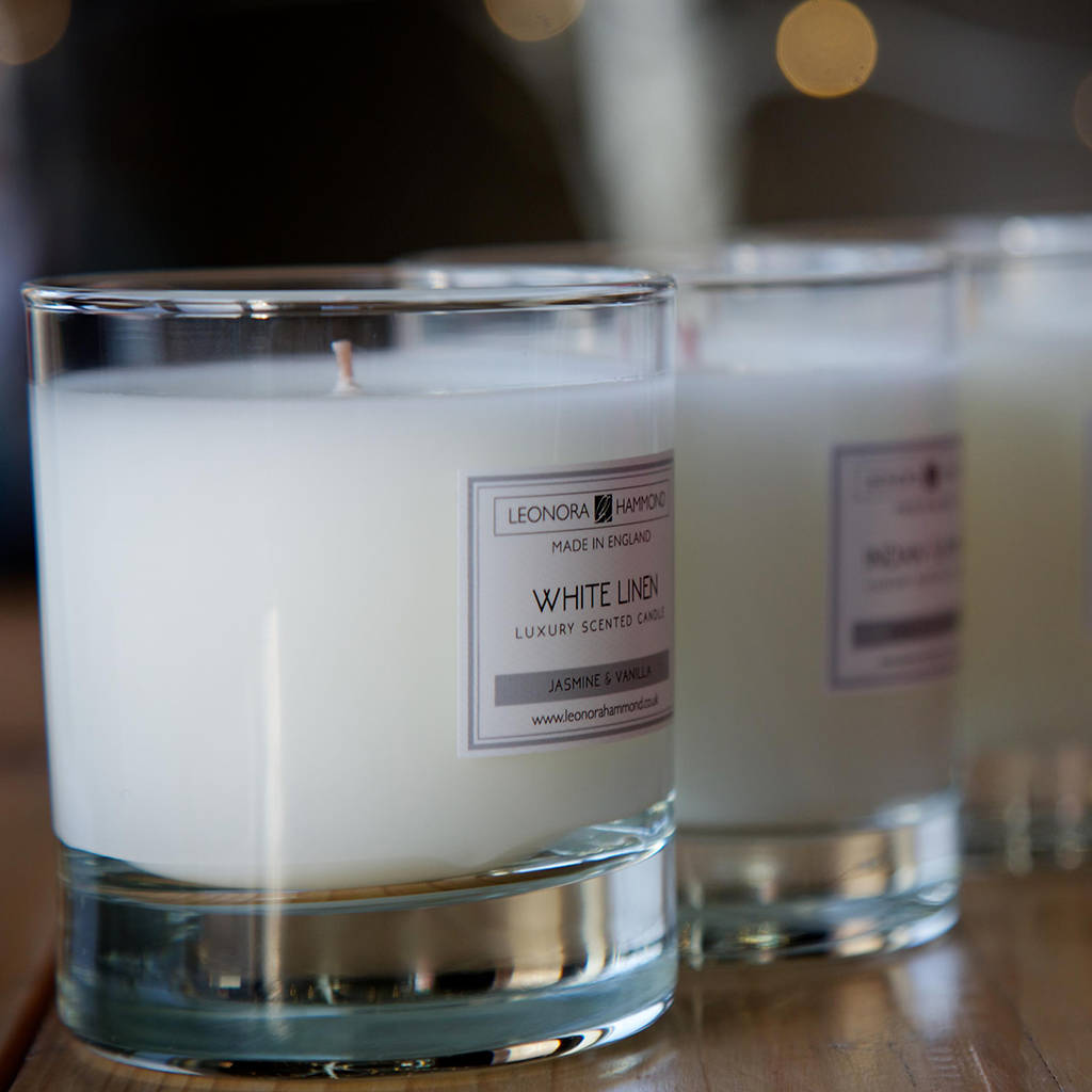 luxury scented candle by leonora hammond
