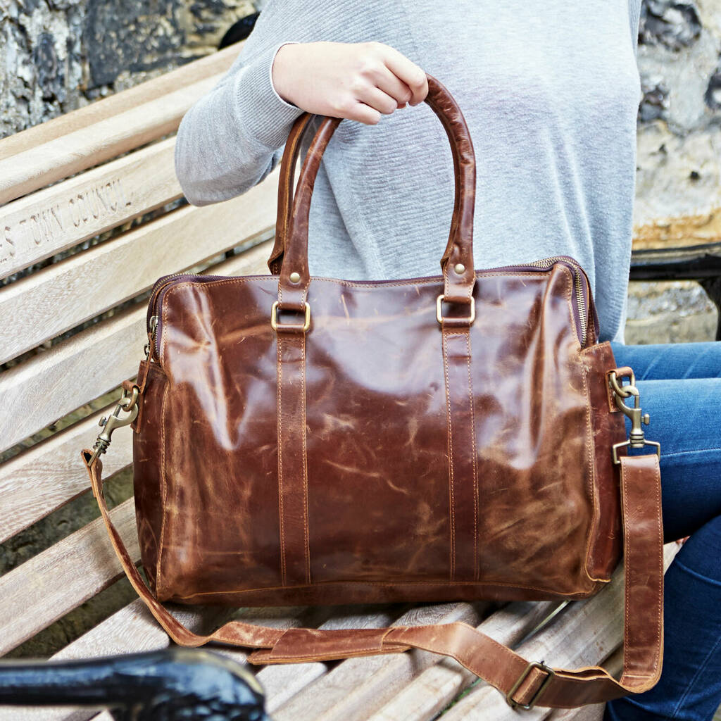 Personalised Distressed Buffalo Leather Executive Bag By Paper High ...