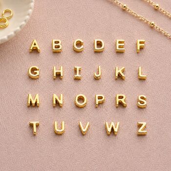 Sterling Silver Or Gold Slider Initial Letter Charm, 2 of 7