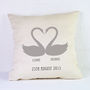 Personalised Valentines Cushion / Swans, thumbnail 1 of 2