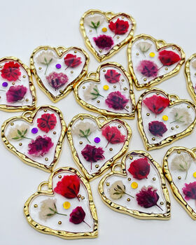 Heart Necklace With Gypsophila Flowers In Silver Or Gold, 5 of 12