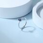Sterling Silver Created Blue Sapphire Droplet Ring, thumbnail 2 of 12