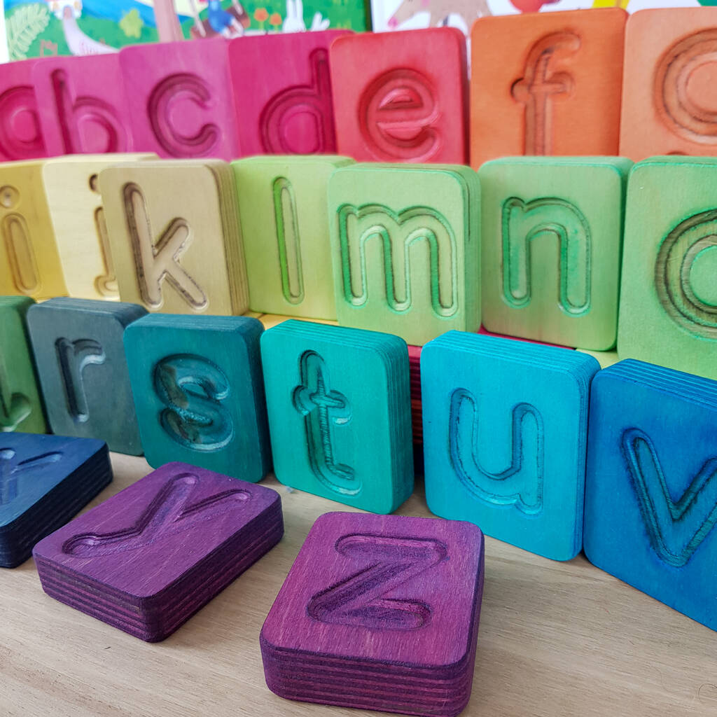 Montessori Wooden Alphabet Cubes By Hellion Toys | Notonthehighstreet.com