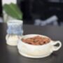 Handmade Porcelain Espresso Cup And Saucer Creamy Beige Glaze, thumbnail 1 of 6