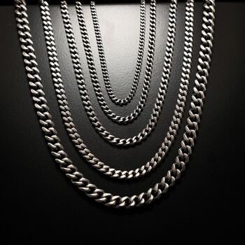 Silver Matte Stainless Steel 5mm Chain Necklace, 7 of 9