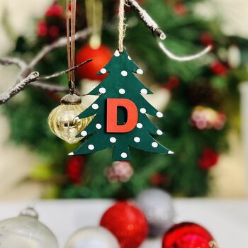 Personalised Christmas Tree Decoration Alphabet Xmas Tag, 2 of 7