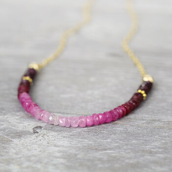 Ruby Bead Necklace In Gold, 5 of 12