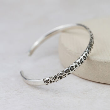 Sterling Silver Leopard Print Cuff, 3 of 5