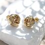 9ct Yellow Gold Knot Stud Earrings, thumbnail 1 of 3
